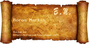 Boros Martin névjegykártya